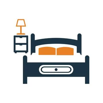 Bed, sleep, bedroom icon. Stock Illustration