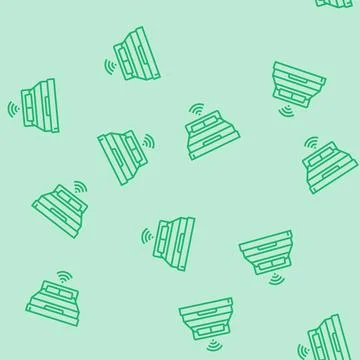 Bed smart home line seamless pattern Stock Illustration