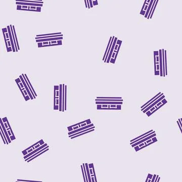Bed soft cozy glyph seamless pattern Stock Illustration