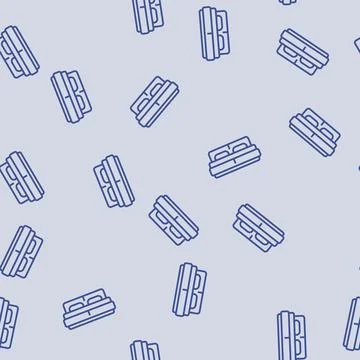Bed soft cozy line seamless pattern Illustrazione stock