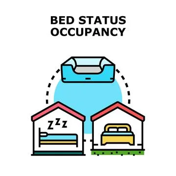 Bed status occupancy management and room availability Stock Illustration