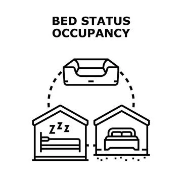 Bed status occupancy management and room availability Stock Illustration