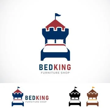 Bed Store Logo Design Template Stock Illustration