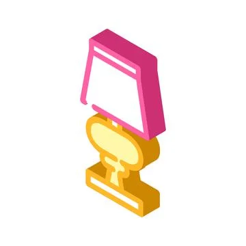 Bed table lamp isometric icon vector illustration Illustrazione stock