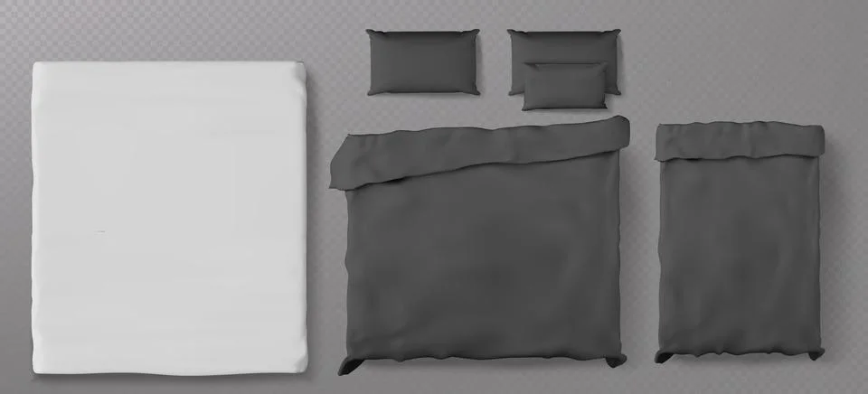 Bed top view collection Stock Illustration