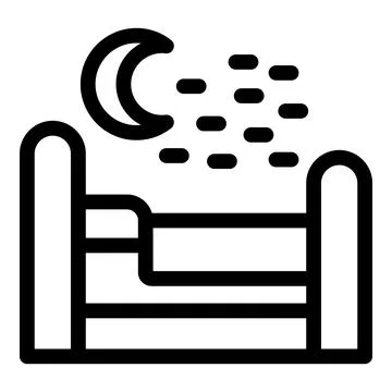 Bed under moonlight symbolizing restful night sleep Stock Illustration