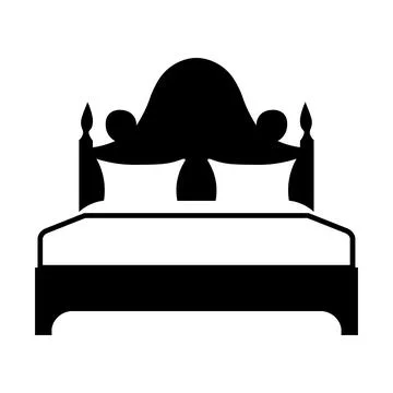 Bed vector black icon on white background Illustrazione stock