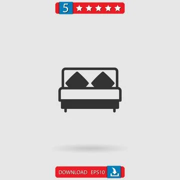Bed vector icon Stock Illustration