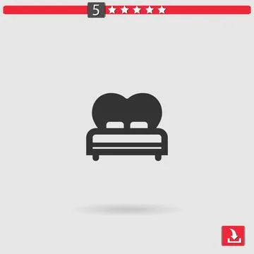 Bed vector icon Stock Illustration