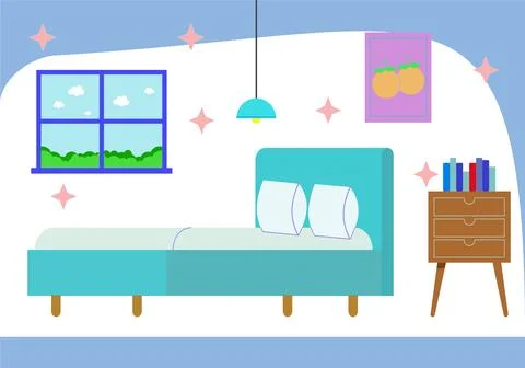 Bed Vector Style Illustration Stock Illustration