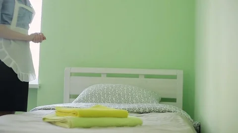 Bed veiled maid Stock Footage 82160383