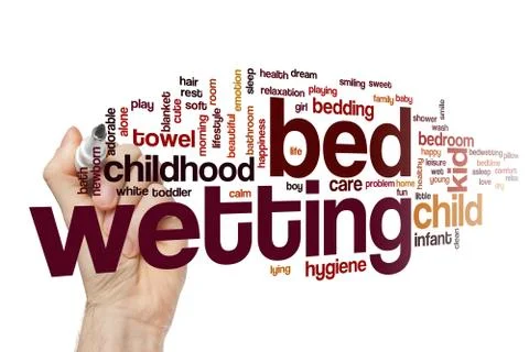Bed wetting word cloud Stock Illustration