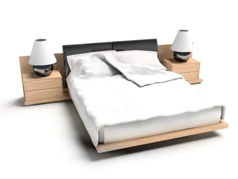 Bed on a white background Stock Illustration