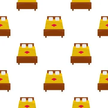 Bed with yellow blanket pattern seamless Illustrazione stock