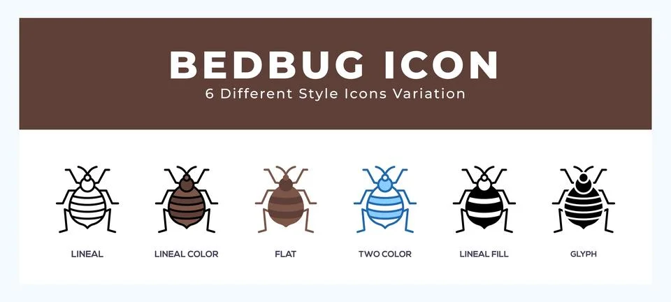Bedbug icon set. Design elements for logo 스톡 일러스트