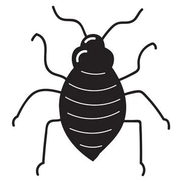 Bedbug silhouette. Vector illustration isolated on white background. Stock Illustration