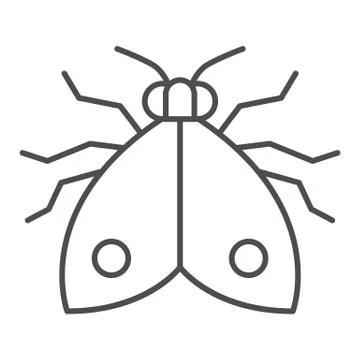 Bedbug thin line icon, pests concept, chinch sign on white background, home Stock Illustration