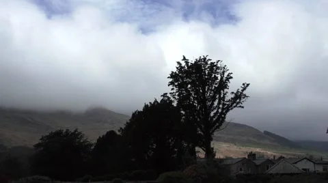 Beddgelert landscape - time lapse clouds Stock Footage 49639645