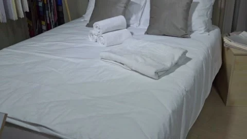 Bedding / Bed Sheets Sales Stock Footage 190044032