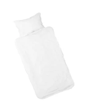 Bedding objects, pillow and bed spreads Stock Photos