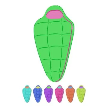 Bedding sleeping bag vector cartoon graphic Stockillustratie