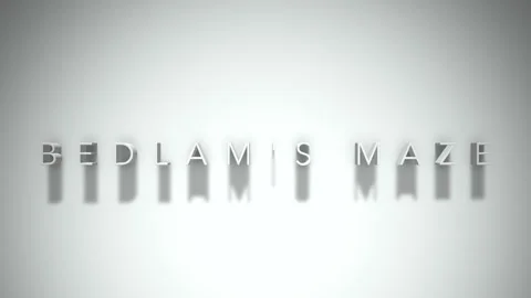 Bedlam's maze 3D title animation white text on a white background Stock Footage 300617925