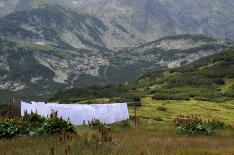 Bedlinen on the line Stock Photos
