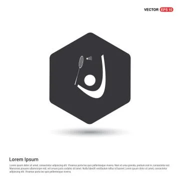 Bedminton Player Icon Illustrazione stock