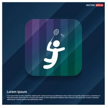 Bedminton Player Icon Stock Illustration