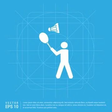 Bedminton Player Icon Illustrazione stock