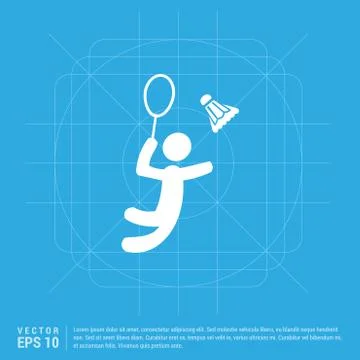 Bedminton Player Icon Illustrazione stock
