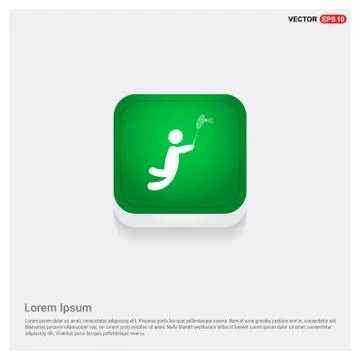 Bedminton Player Icon Stock Illustration