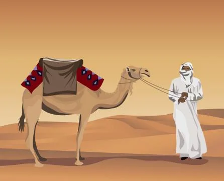 Bedouin and camel Stock Illustration