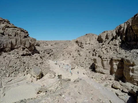 Bedouin parking in the canyon Stock Footage 73080791