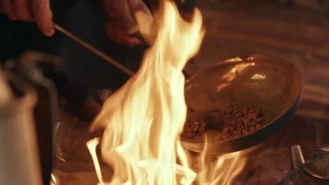 A Bedouin Roasting Coffee Beans Stock Footage 270343249