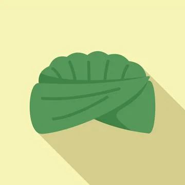 Bedouin turban icon flat vector. Asian oriental head Stock Illustration