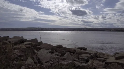 Bedrock overlooking the ocean Stock Footage 90923150