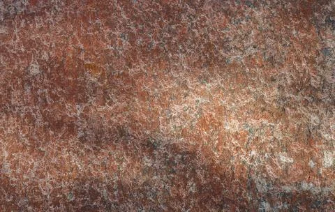 Bedrock surface covered with orange red algae (Trentepohlia) , Finland Stock Photos