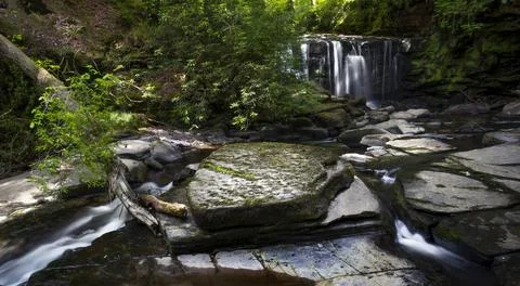 Bedrock at the waterfall. Stock Photos