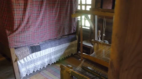 Bedrom in the house of a poor peasant in the old Russian style 스톡 동영상 54619183