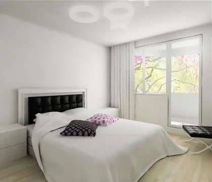 Bedroom 3d render Stock Illustration