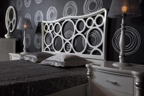 Bedroom bed Stock Photos