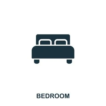 Bedroom creative icon. Simple element illustration. Bedroom concept symbol Illustrazione stock