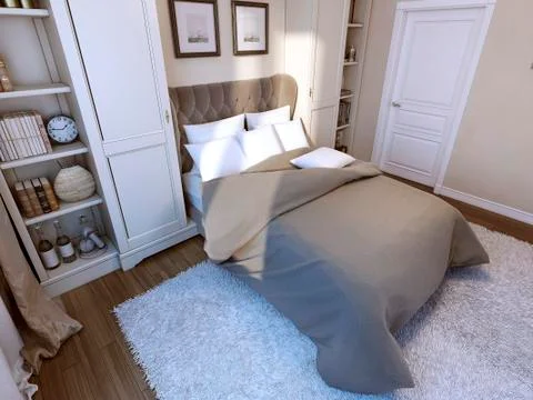 Bedroom in Gothic style Stock Illustration