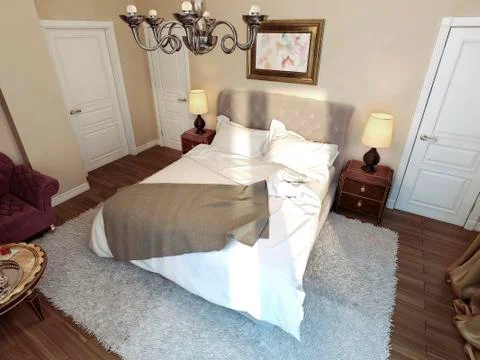 Bedroom Gothic style Stock Illustration