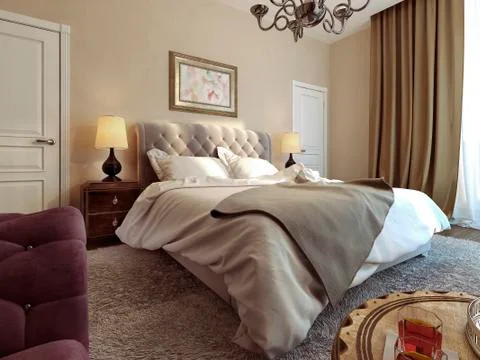 Bedroom Gothic style Stock Illustration