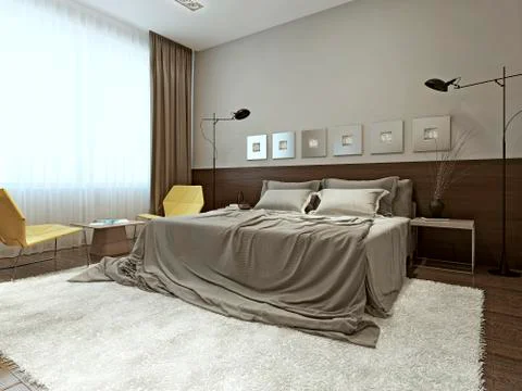 Bedroom high-tech style Stock Illustration