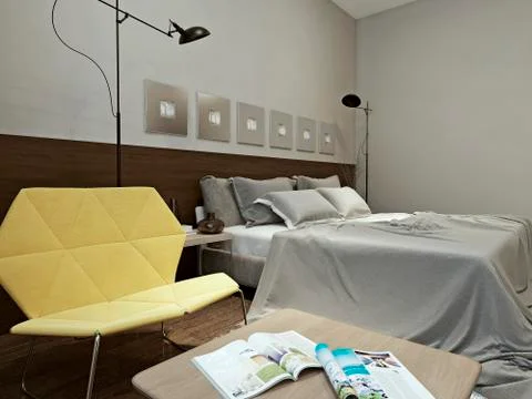 Bedroom high-tech style Illustrazione stock