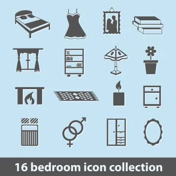 Bedroom icons Stock Illustration