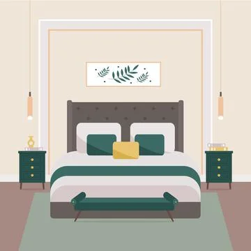Bedroom interio Stock Illustration